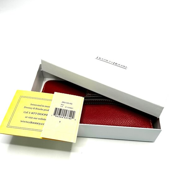 Dooney & Bourke Red Pebble Leather Wallet with Detachable Wristlet—EUC - Picture 2 of 13